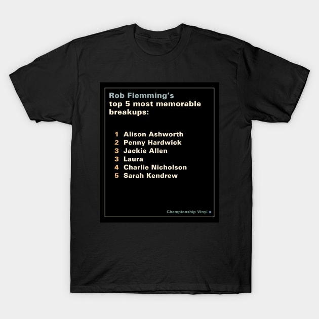 Top 5 breakups T-Shirt by mildstorm31